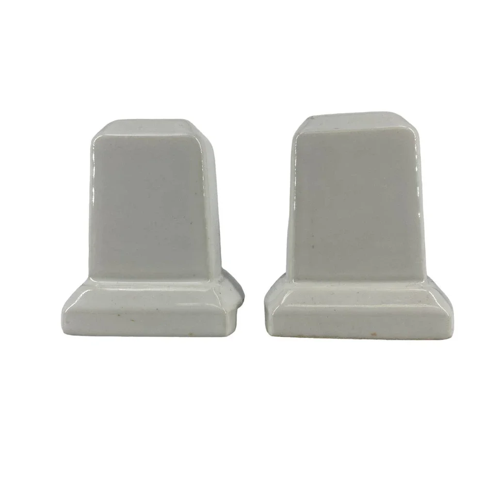 Vintage Ceramic Towel Bar Brackets for Square Rod Bathroom Restoration